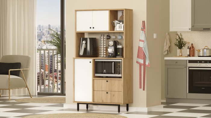 Hanah Home Armario Multiusos RE3-SW Roble y Blanco Hanah Home Armario Multiusos RE3-SW Roble y Blanco